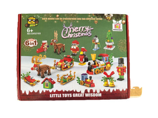 Christmas Building Blocks Set - 6 In 1 Santa, Tree, Train, and More