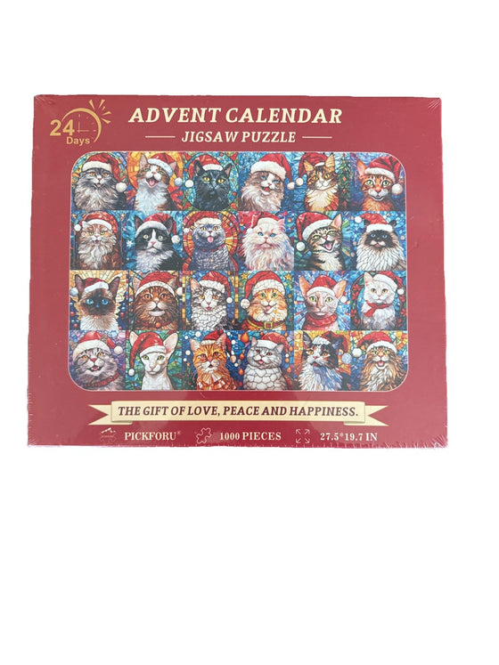 Advent Calendar Christmas 1000 Jigsaw Puzzle Pieces "Cats"