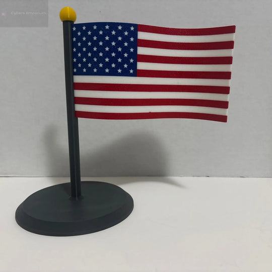 3D Printed American Flag Stand – Mini USA Desktop Display Holder – Patriotic Des