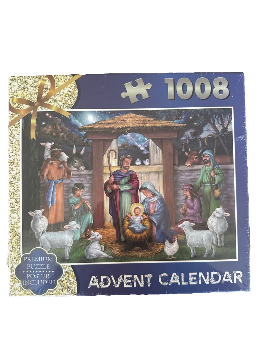 Nativity Puzzle Advent Calendar 2024 for Adults-1008 Pieces 24 Manger Sheep